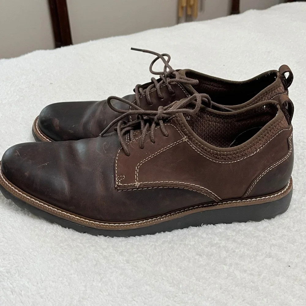 Dockers Mens Dark Brown Leather Lace Up Oxford Dress Shoes Size‎ 11.5